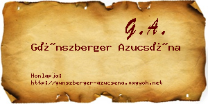 Günszberger Azucséna névjegykártya